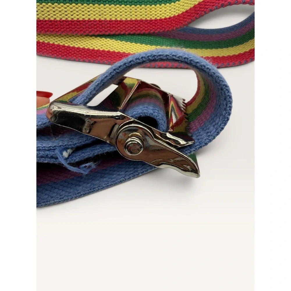 Posey Rainbow Striped Belt Cotton Webbing Quick Release Buckle 46